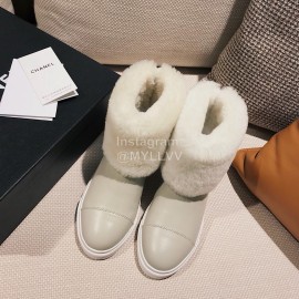 Chanel Beige Soft Sheepskin Boots