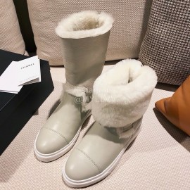 Chanel Beige Soft Sheepskin Boots