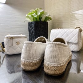 Chanel Woven Casual Shoes White