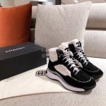 Chanel Winter Wool Sneakers Black