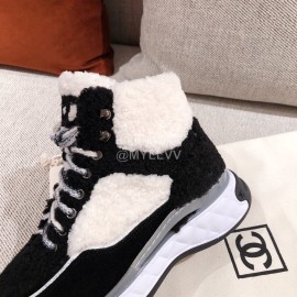 Chanel Winter Wool Sneakers Black