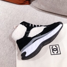 Chanel Winter Wool Sneakers Black