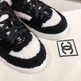 Chanel Black Winter Wool Sneakers