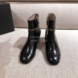Chanel Black Thick Heel Boots