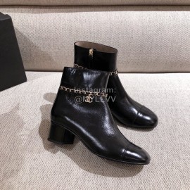 Chanel Black Thick Heel Boots
