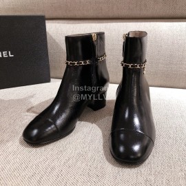 Chanel Black Thick Heel Boots