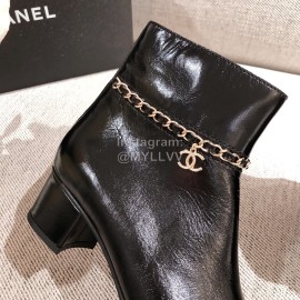 Chanel Black Thick Heel Boots