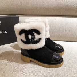 Chanel Winter Warm Wool Boots White