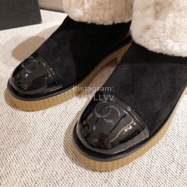 Chanel Winter Warm Wool Boots White