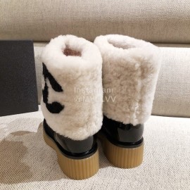 Chanel Winter Warm Wool Boots White