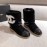 Chanel Winter Warm Wool Boots Black