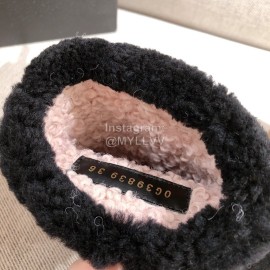 Chanel Winter Warm Wool Boots Black