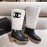Chanel Winter Warm Wool High Tube Boots White