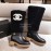 Chanel Winter Warm Wool High Tube Boots Black