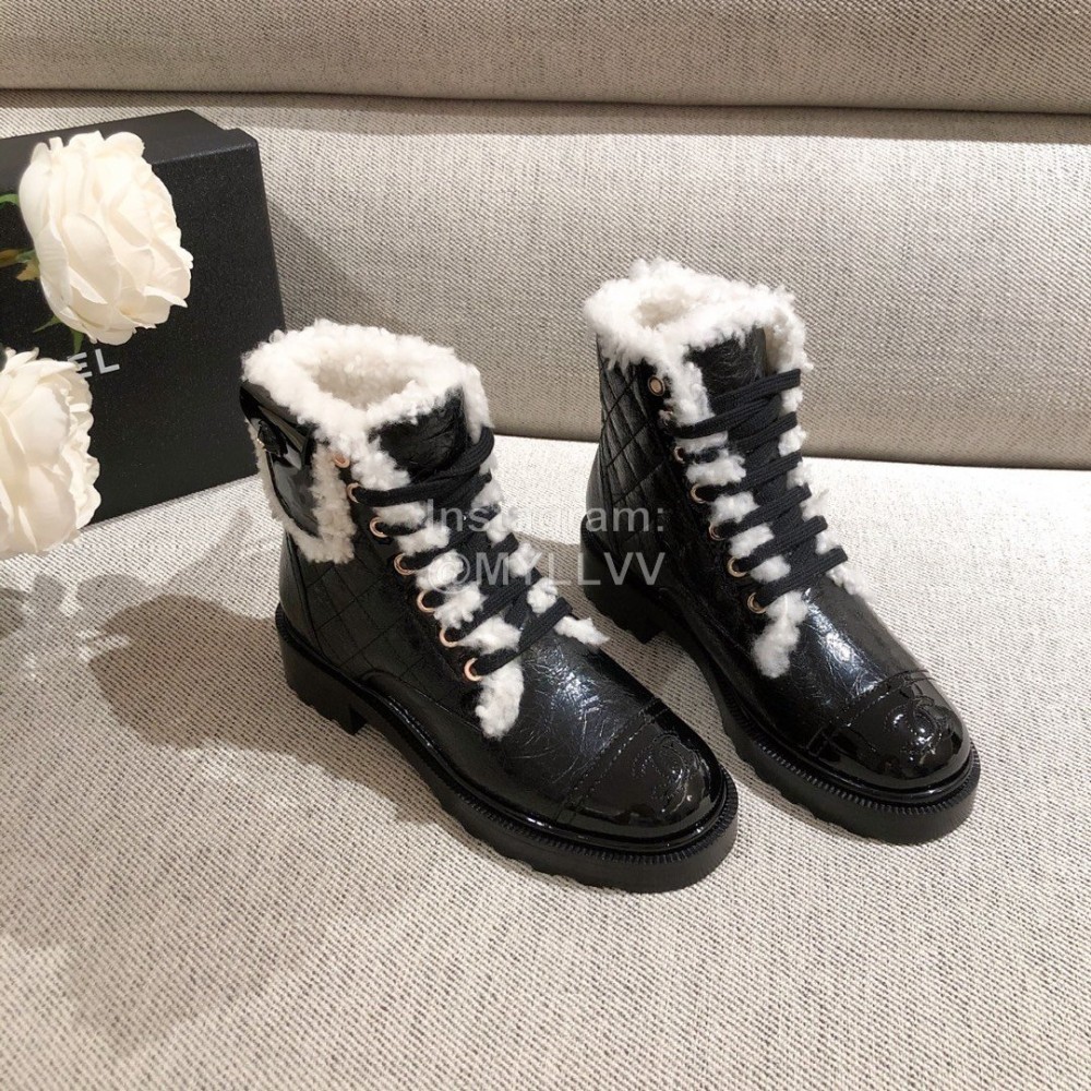 Chanel Winter Warm Wool Boots 