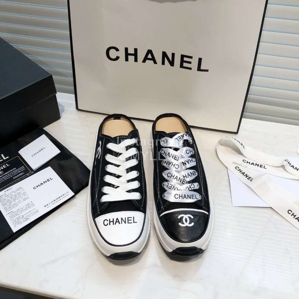 Chanel Canvas Sheepskin Inner Casual Shoes