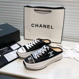 Chanel Canvas Sheepskin Inner Casual Shoes