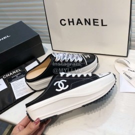 Chanel Canvas Sheepskin Inner Casual Shoes