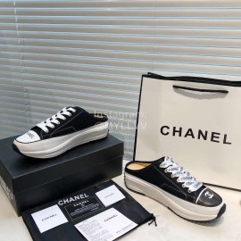 Chanel Canvas Sheepskin Inner Casual Shoes