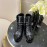 Chanel Calfskin Lace Up Boots Black