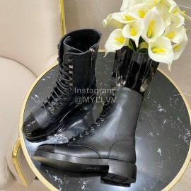 Chanel Calfskin Lace Up Boots
