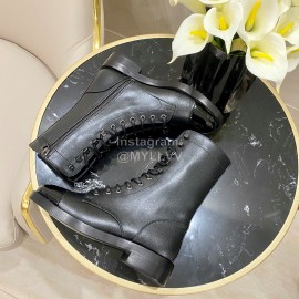 Chanel Calfskin Lace Up Boots
