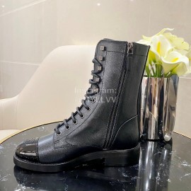 Chanel Calfskin Lace Up Boots
