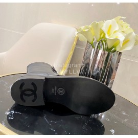 Chanel Calfskin Lace Up Boots