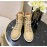 Chanel Calfskin Lace Up Boots Khaki