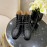 Chanel Black Calfskin Lace Up Boots