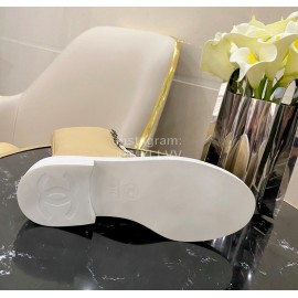 Chanel Calfskin Lace Up High Boots Khaki