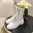 Chanel Calfskin Lace Up High Boots White