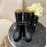 Chanel Calfskin Lace Up High Boots Black
