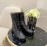 Chanel Calfskin Lace Up High Boots Black