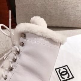 Chanel Winter Plush Boots White