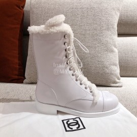 Chanel Winter Plush Boots White