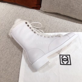Chanel Winter Plush Boots White