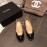 Chanel British Style Leather Shoes Khaki