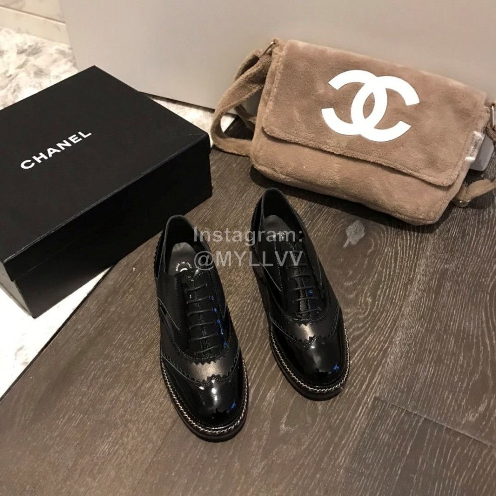 Chanel British Style Leather Shoes Black