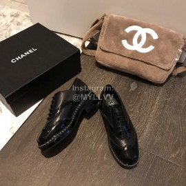 Chanel British Style Leather Shoes Black