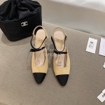 Chanel Autumn Bow Sheepskin High Heels Khaki