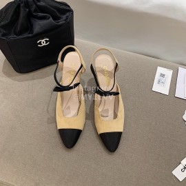 Chanel Autumn Bow Sheepskin High Heels Khaki