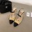 Chanel Autumn Bow Sheepskin High Heels Khaki