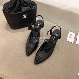 Chanel Autumn Bow Sheepskin High Heels Black