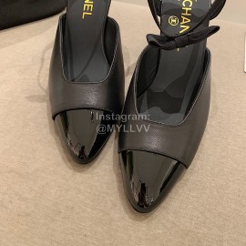 Chanel Autumn Bow Sheepskin High Heels Black