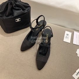 Chanel Autumn Bow Sheepskin High Heels
