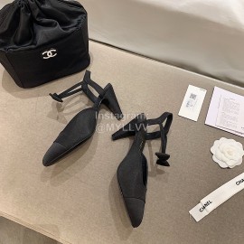 Chanel Autumn Bow Sheepskin High Heels