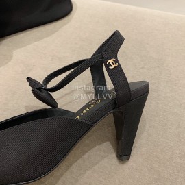 Chanel Autumn Bow Sheepskin High Heels
