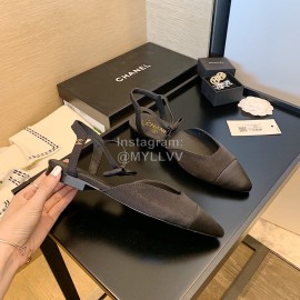 Chanel Autumn Bow Sheepskin Shoes Black