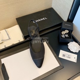 Chanel Autumn Bow Sheepskin Shoes Black